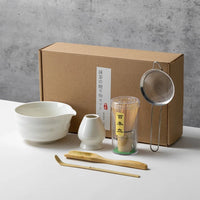 Coffret cadeau - Ensemble de cérémonie du thé japonais Matcha 4/5/6/7 pièces, bol en céramique Chawan, fouet en bambou et cuillère à thé, kit d'outils Matcha pour les amateurs de thé