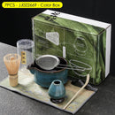 Coffret cadeau - Ensemble de cérémonie du thé japonais Matcha 4/5/6/7 pièces, bol en céramique Chawan, fouet en bambou et cuillère à thé, kit d'outils Matcha pour les amateurs de thé