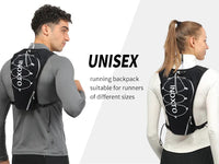 Gilet de course pour femmes et hommes, sangles de poitrine réglables, gilet d'hydratation de course avec flacon souple de 500ml, réfléchissant léger et respirant