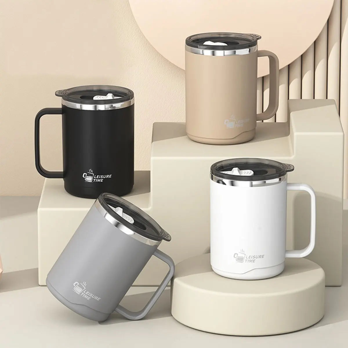 Gourde Thermos 500 ml avec Poignée – Café, Thé & Matcha | Idée Cadeau Homme Noël & Anniversaire