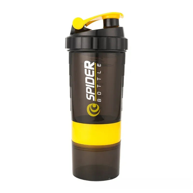 Bouteille de protéines SPIDER 500ml, Shaker de poudre avec récipient de stockage de poudre, grande bouteille d'eau avec boule d'agitation en fil