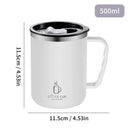Tasse thermos 400 ml en acier inoxydable double paroi avec poignée et couvercle
