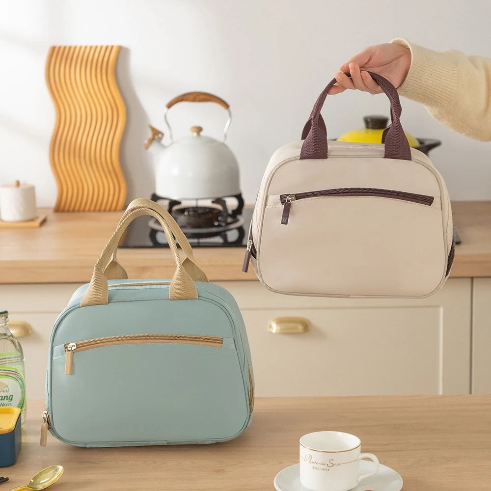 Sac isolé à la mode, sac à déjeuner, sac à Bento, porte une boîte à déjeuner pour travailler ou l'école, sac à main, sac isolé en aluminium épais