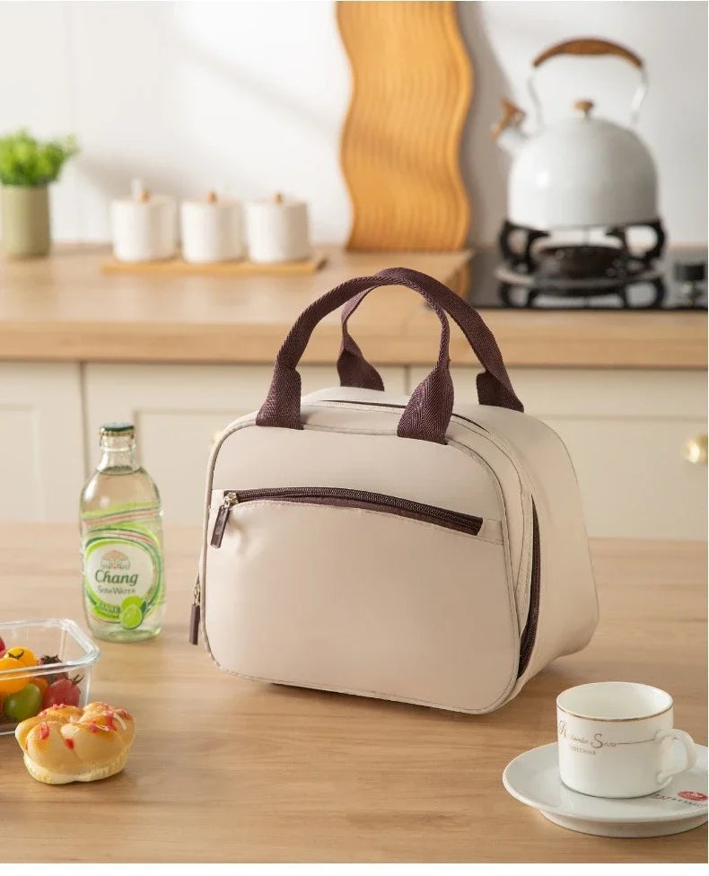 Sac isolé à la mode, sac à déjeuner, sac à Bento, porte une boîte à déjeuner pour travailler ou l'école, sac à main, sac isolé en aluminium épais