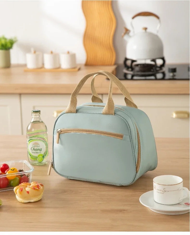 Sac isolé à la mode, sac à déjeuner, sac à Bento, porte une boîte à déjeuner pour travailler ou l'école, sac à main, sac isolé en aluminium épais