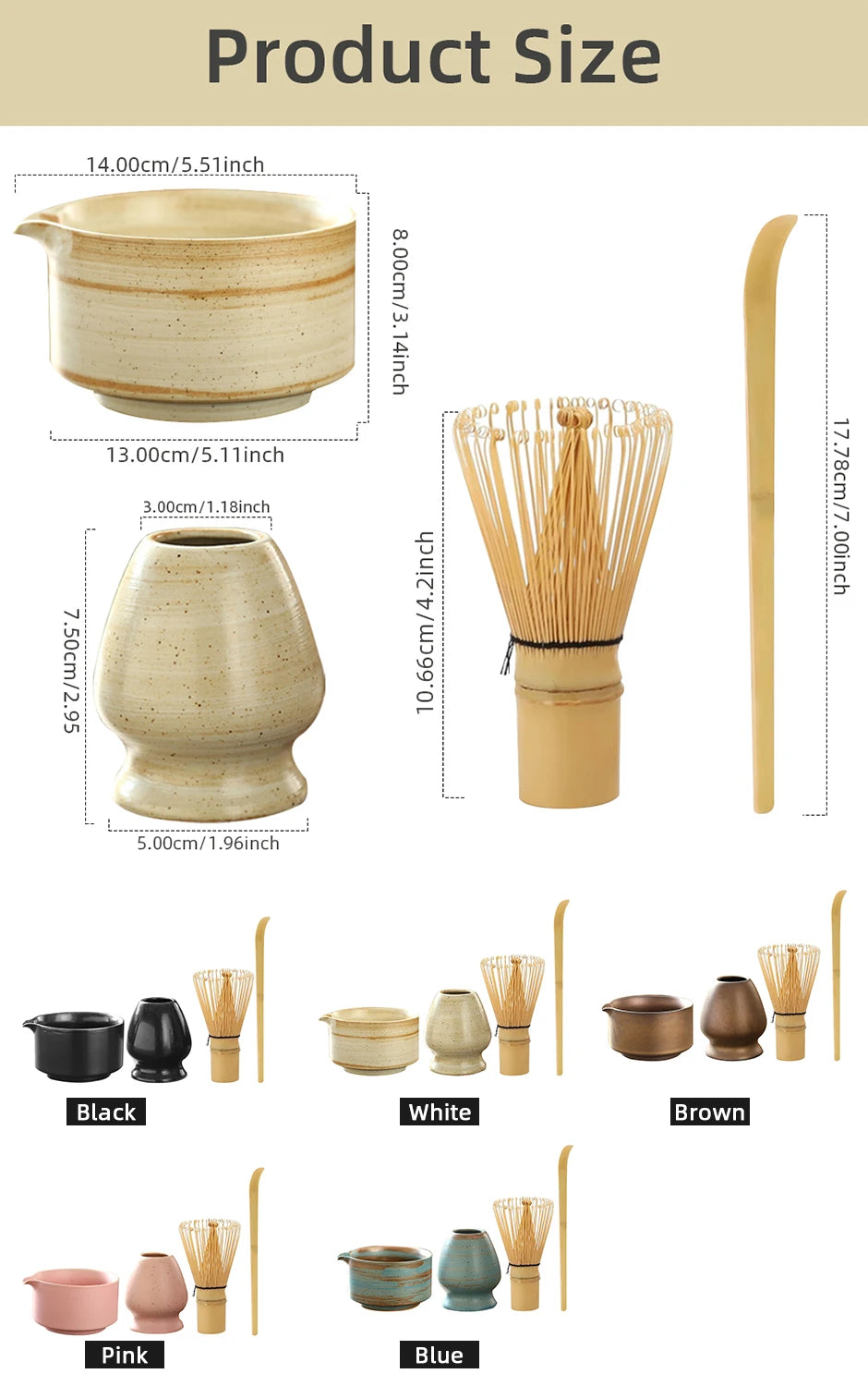 Coffret cadeau Matcha japonais, bol Matcha pour cérémonie du thé, fouet en bambou, broyeur, brosses, porte-outils pour le thé, accessoires pour le thé