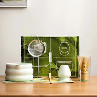 Coffret cadeau - Ensemble Matcha japonais, bol Matcha, outil de pointe de thé, support à moustaches Matcha, 4/7 pièces