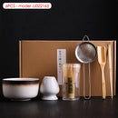 Coffret cadeau - Ensemble de cérémonie du thé japonais Matcha 4/5/6/7 pièces, bol en céramique Chawan, fouet en bambou et cuillère à thé, kit d'outils Matcha pour les amateurs de thé