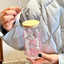 Gourde 500 ml transparente et moderne avec paille