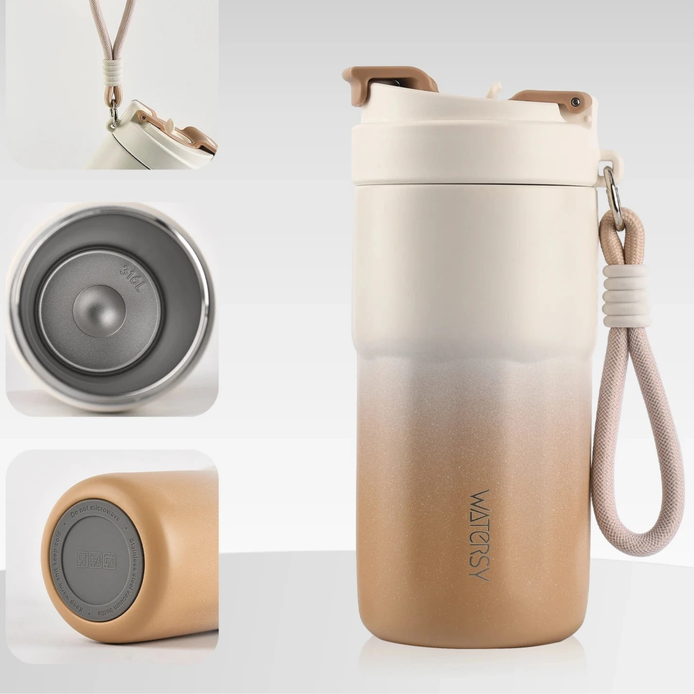 Gourde Ava inox 500 ml bleu pastel, écologique et réutilisable, garde boissons froides 24 h