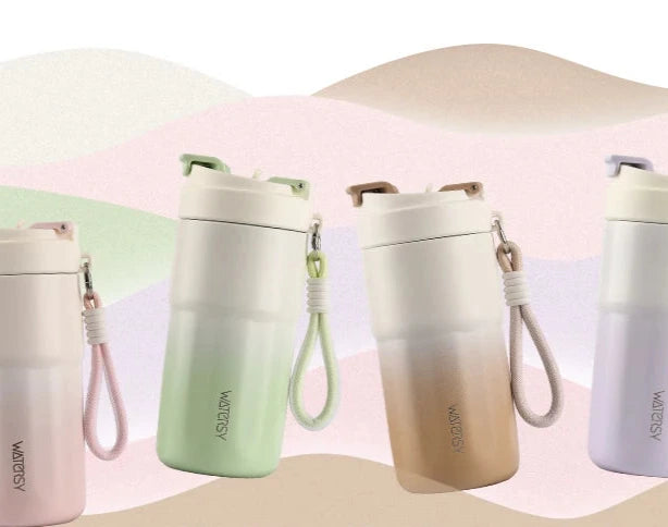 Gourde isotherme Ava en inox 18/8 couleur rose poudré, 500 ml, étanche et sans BPA