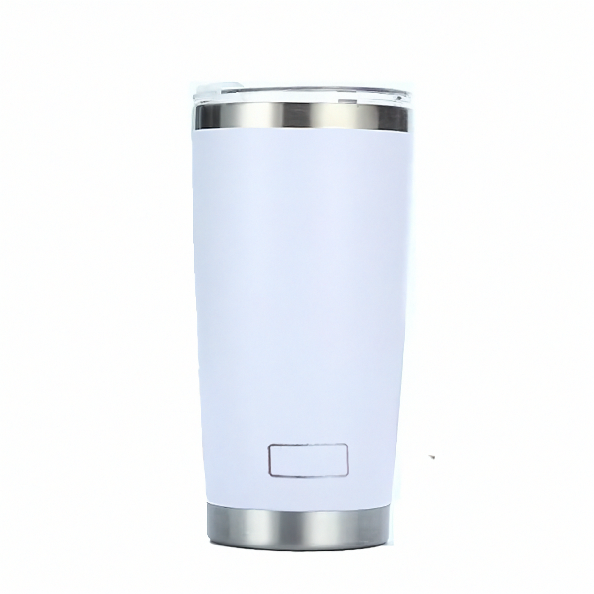 Gobelet isotherme inox PULI 600 ml — blanc sur fond blanc.