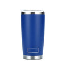 Gobelet isotherme inox PULI 600 ml — bleu marine sur fond blanc.