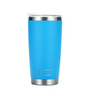 Gobelet isotherme inox PULI 600 ml — bleu vif sur fond blanc.