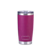 Gobelet isotherme inox PULI 600 ml — bordeaux sur fond blanc.