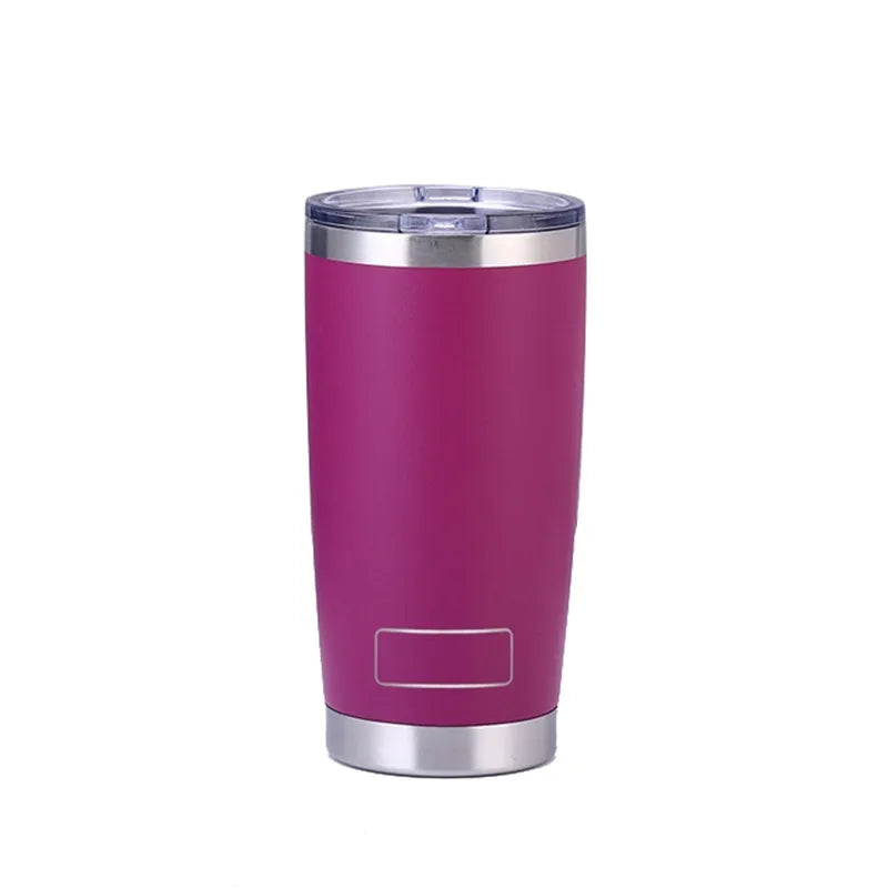 Gobelet isotherme inox PULI 600 ml — bordeaux sur fond blanc.