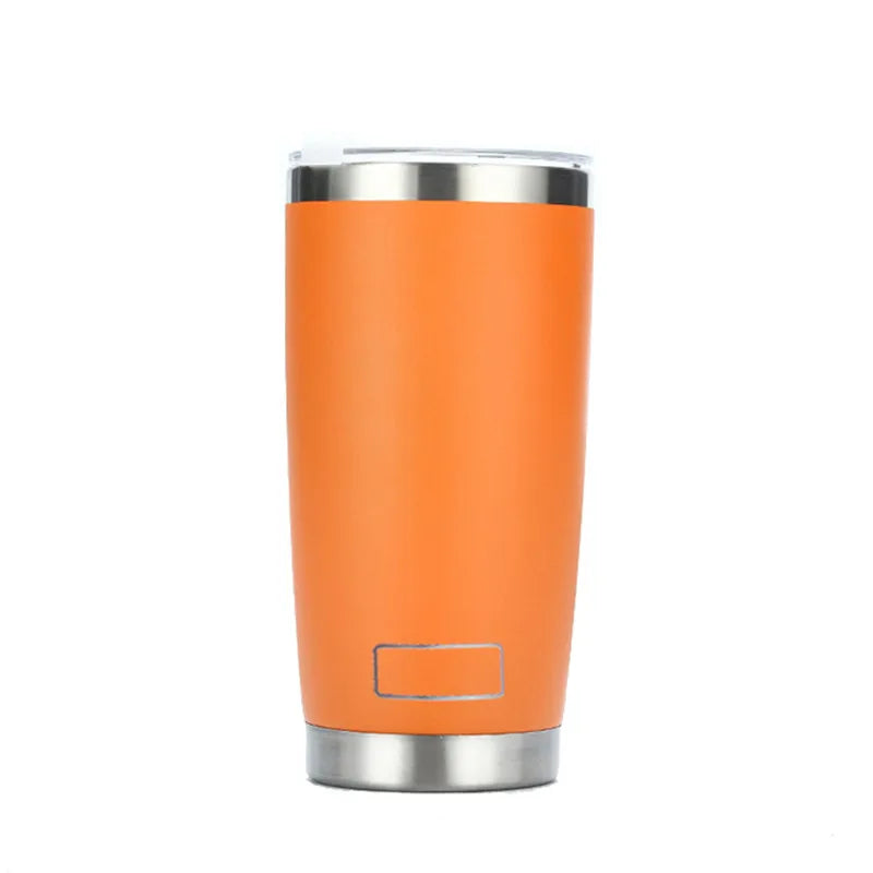 Gobelet isotherme inox PULI 600 ml — orange sur fond blanc.