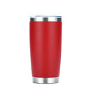 Gobelet isotherme inox PULI 600 ml — rouge sur fond blanc.