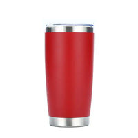 Gobelet isotherme inox PULI 600 ml — rouge sur fond blanc.
