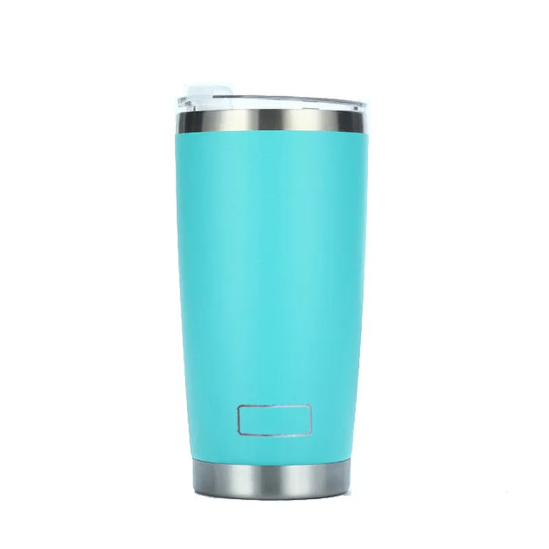 Gobelet isotherme inox PULI 600 ml — turquoise sur fond blanc.