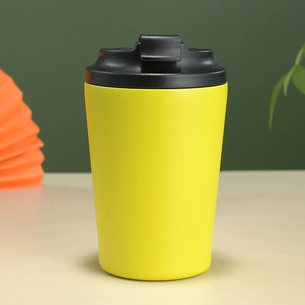 Gourde Eli 350 ml jaune éclatante, inox isotherme et facile à transporter