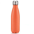 Gourde inox isotherme SILO — orange avec bouchon argenté.