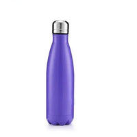 Gourde inox isotherme SILO — violette avec bouchon argenté.