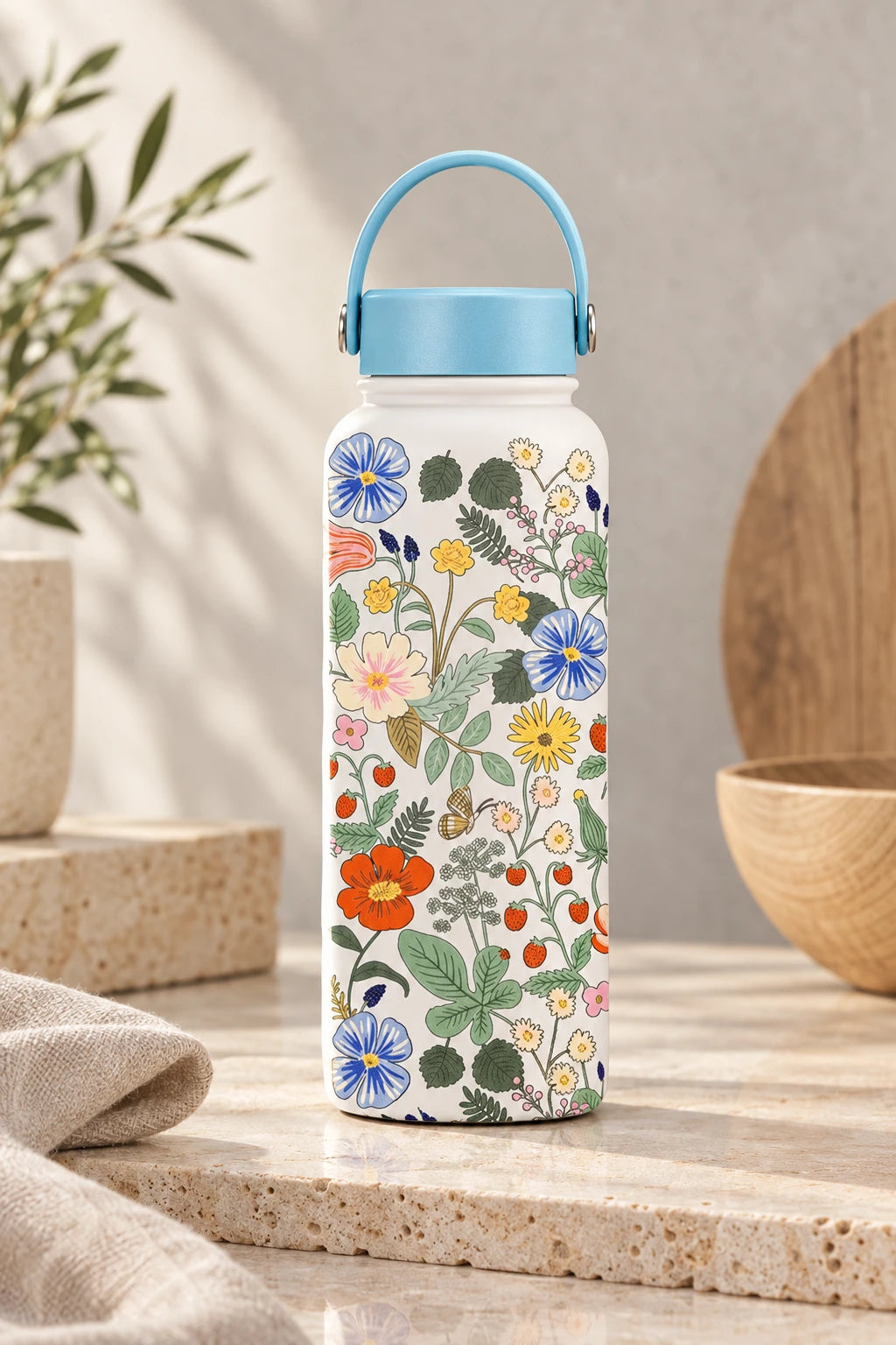 Gourde isotherme inox 800 ml ALMA – Motifs floraux