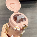 Gourde Lapi 580 ml rose style kawaï, accessoire fun pour le quotidien