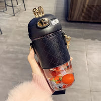 Gourde Lapi 580 ml noire avec paille intégrée refermable, non isotherme