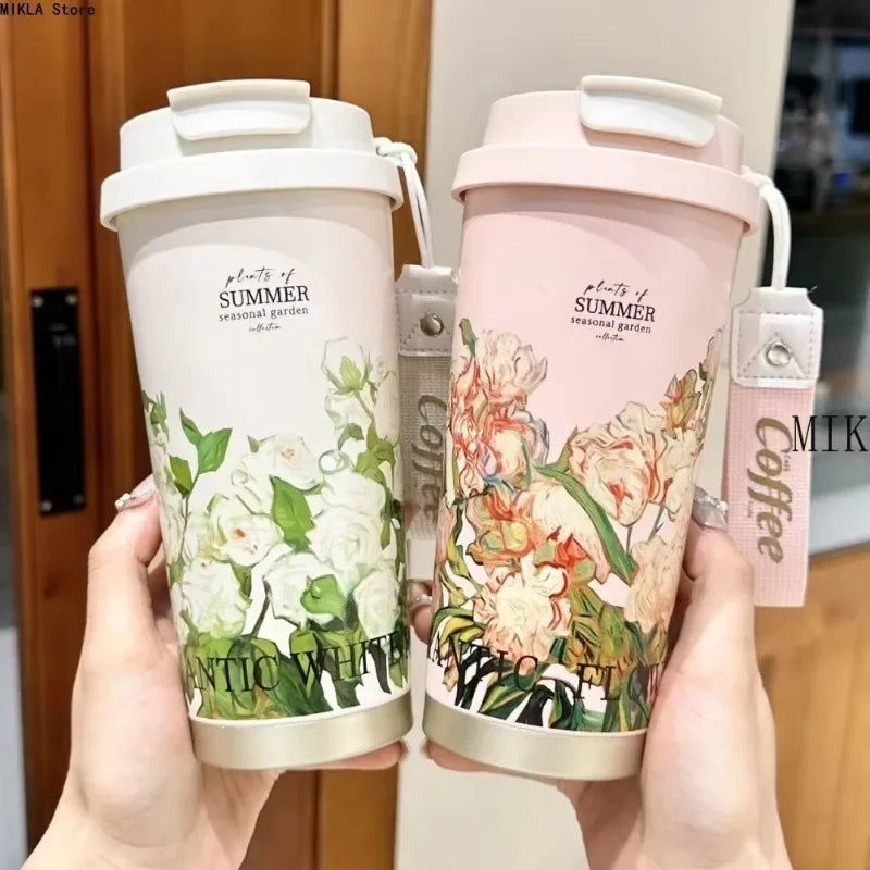 Gourde isotherme inox ROSYL 500 ml – Motifs floraux