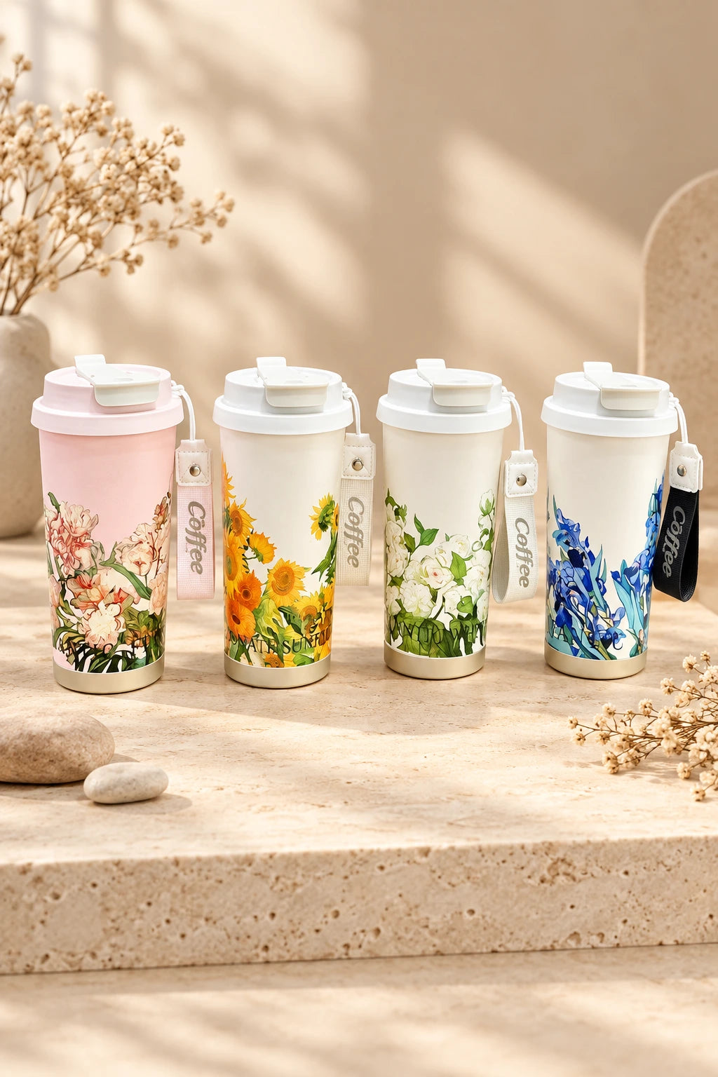 Gourde isotherme inox ROSYL 500 ml – Motifs floraux