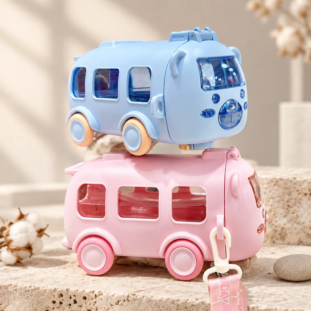 Gourde enfant bus TOBY – 500 ml avec paille