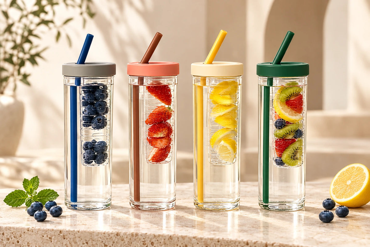 Gourde avec infuseur à fruits VIVO – 700 ml avec paille