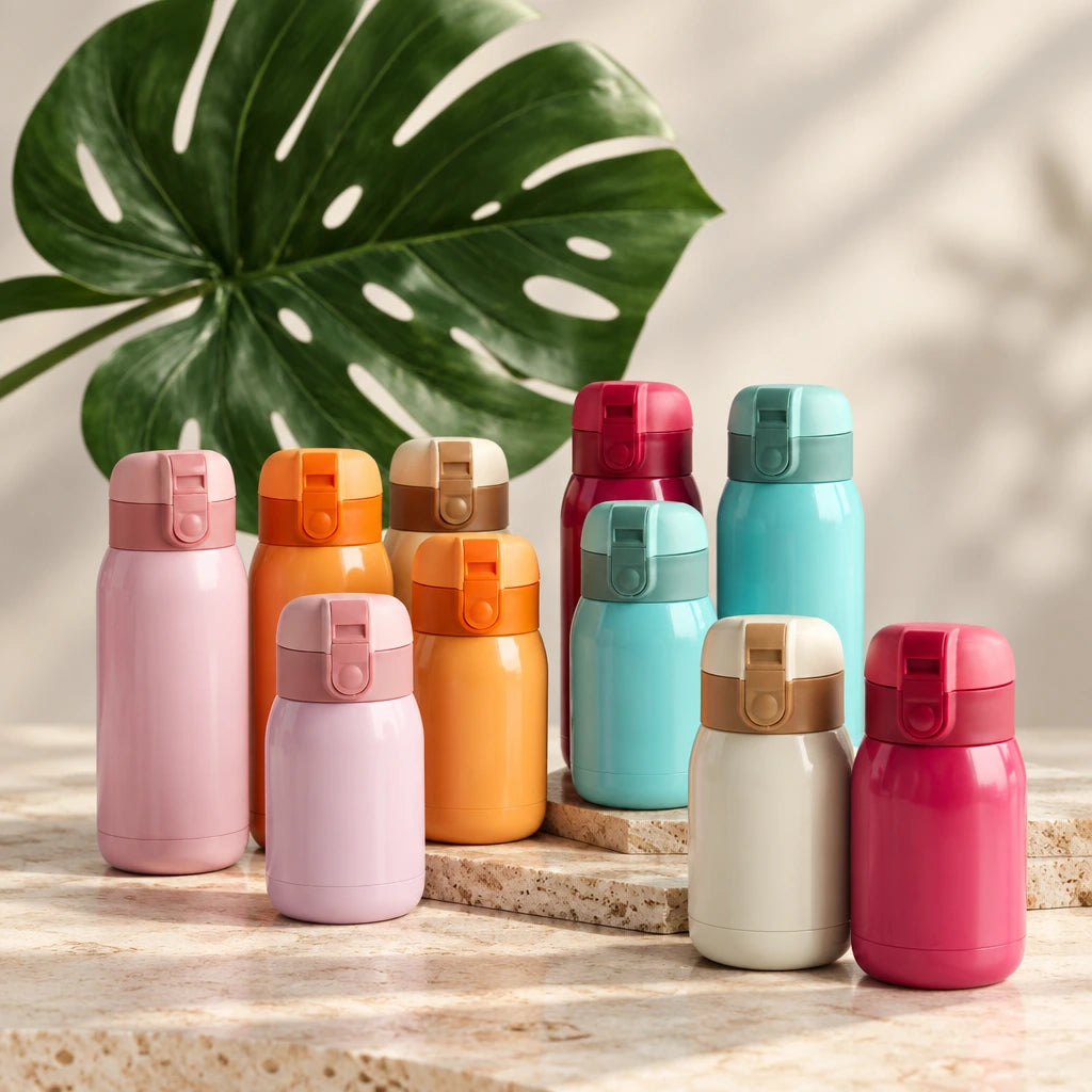 Mini gourdes JOYA avec bouchons à bouton, en plusieurs tailles et couleurs