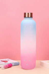 New 1L Water Bottle with Time Stamp BPA Free Reusable Fitness Sports Outdoor Travel Leakproof Water Cup Frosted Kettle