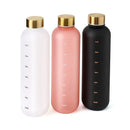 New 1L Water Bottle with Time Stamp BPA Free Reusable Fitness Sports Outdoor Travel Leakproof Water Cup Frosted Kettle