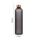 New 1L Water Bottle with Time Stamp BPA Free Reusable Fitness Sports Outdoor Travel Leakproof Water Cup Frosted Kettle