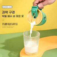 Stock 304 Stainless Steel Children’s Water Cup with Cover Double Anti scalding Anti drop Cartoon Milk Cup Straw Thermos
